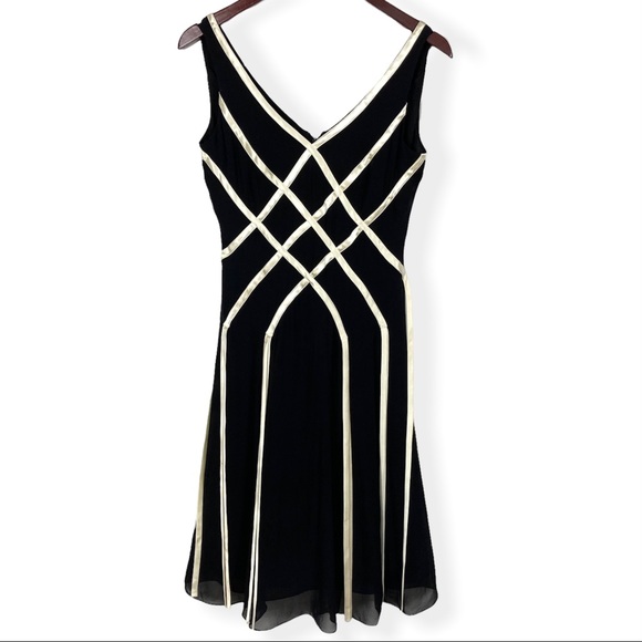 Adrianna Papell Dresses & Skirts - Adrianna Papell Petites Fit and Flare Silk Ribbon Dress Size 4P